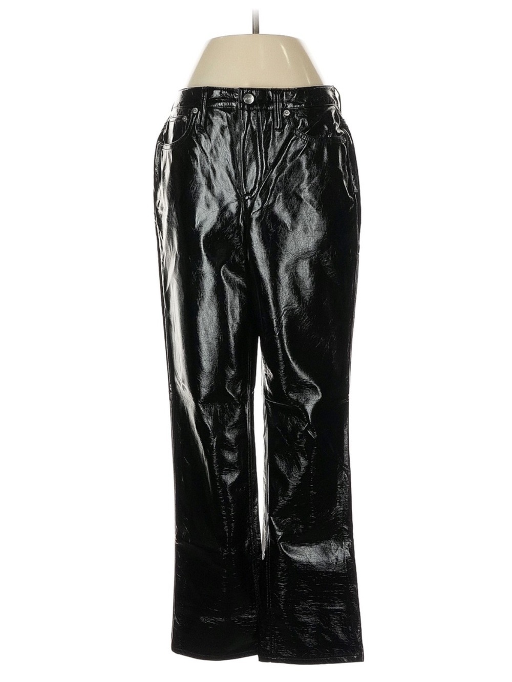 J.Crew Collection Faux Leather Pants High Rise Demi Boot Crop Black Size 28 NWT - Picture 2 of 6